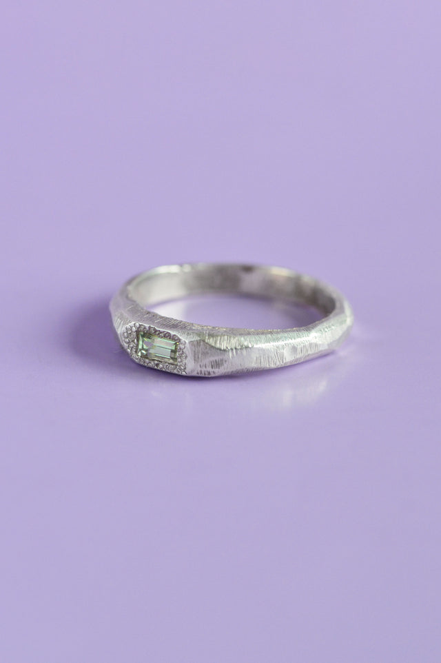 Cleo Green Sapphire Silver Ring