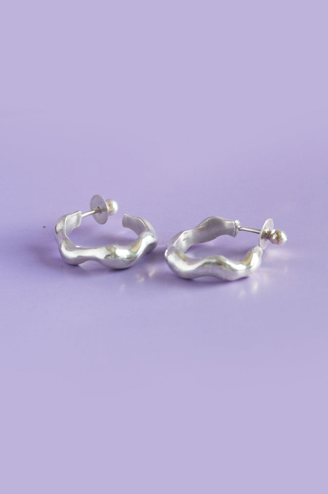 Liquid Silver Hoop Earrings