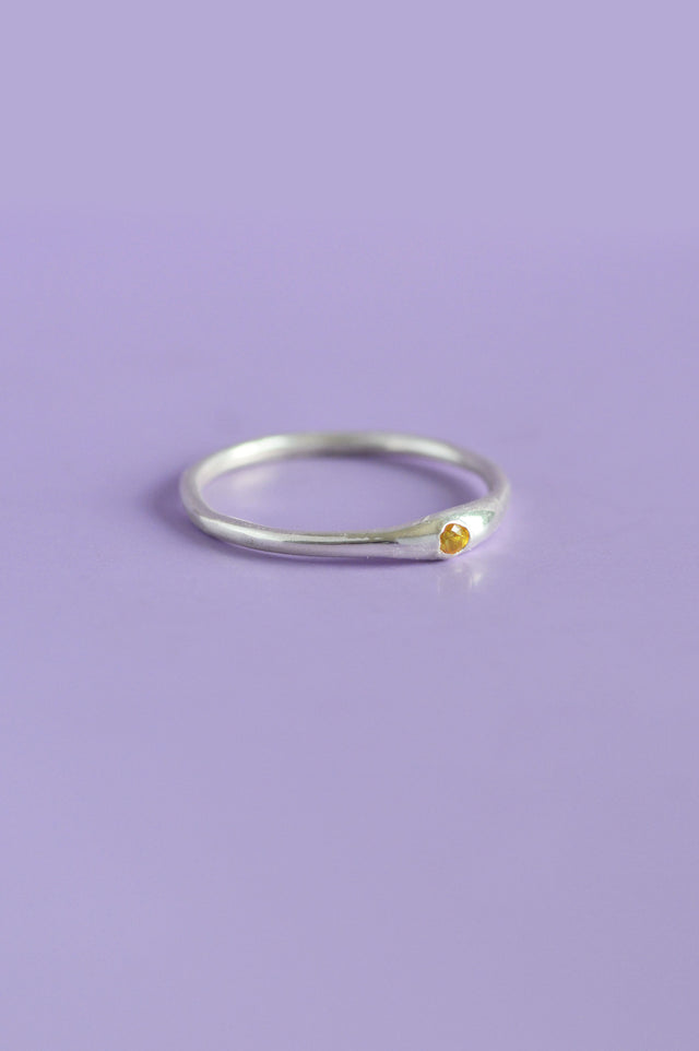 Siyum Yellow Sapphire Silver Ring