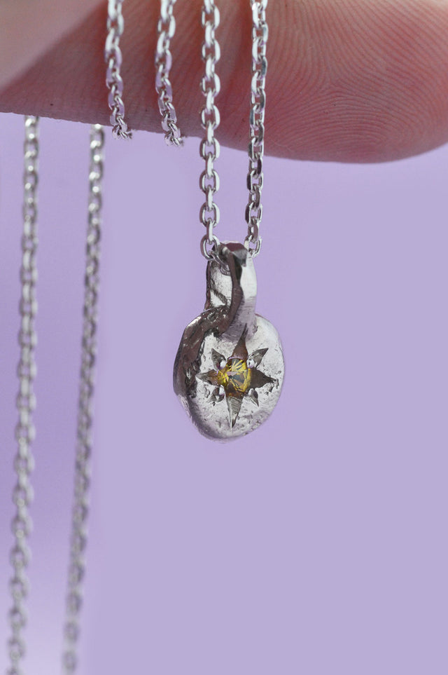 Fay Yellow Sapphire Pendant Silver