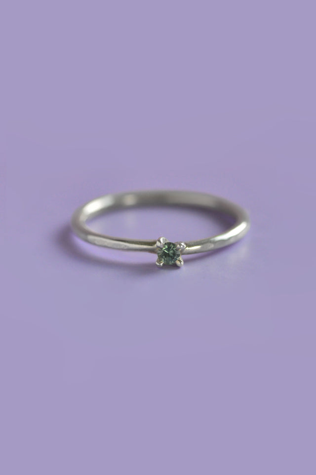 Piper Green Sapphire Silver Ring