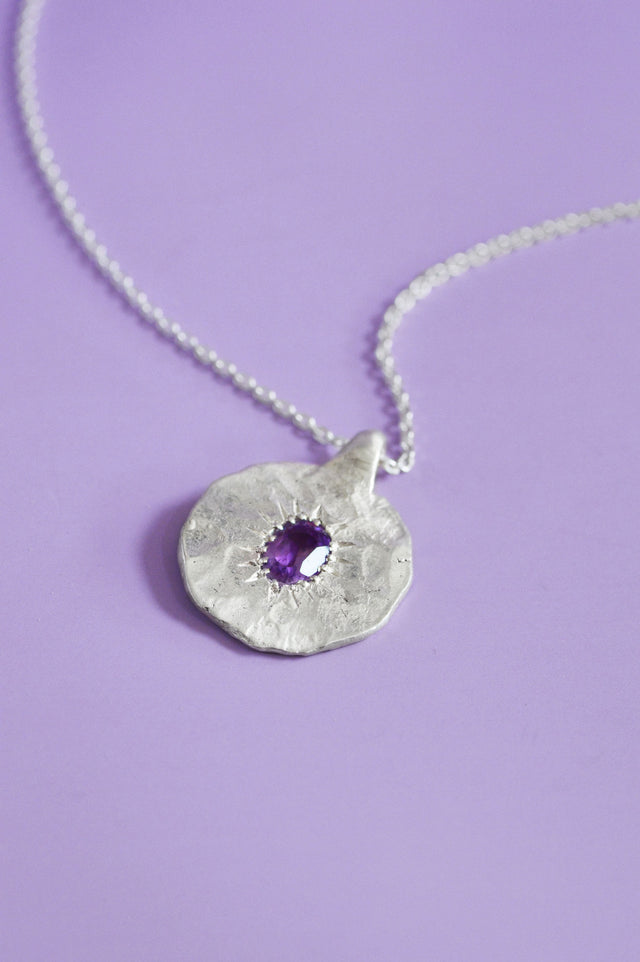 Ira Amethyst Silver Pendant