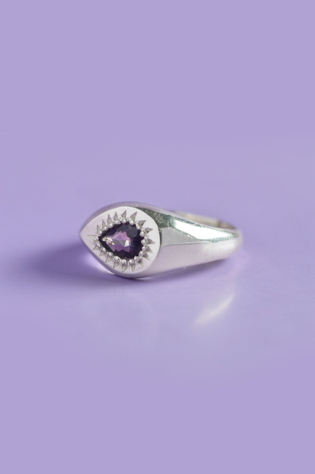 Ziggy Amethyst Silver Signet