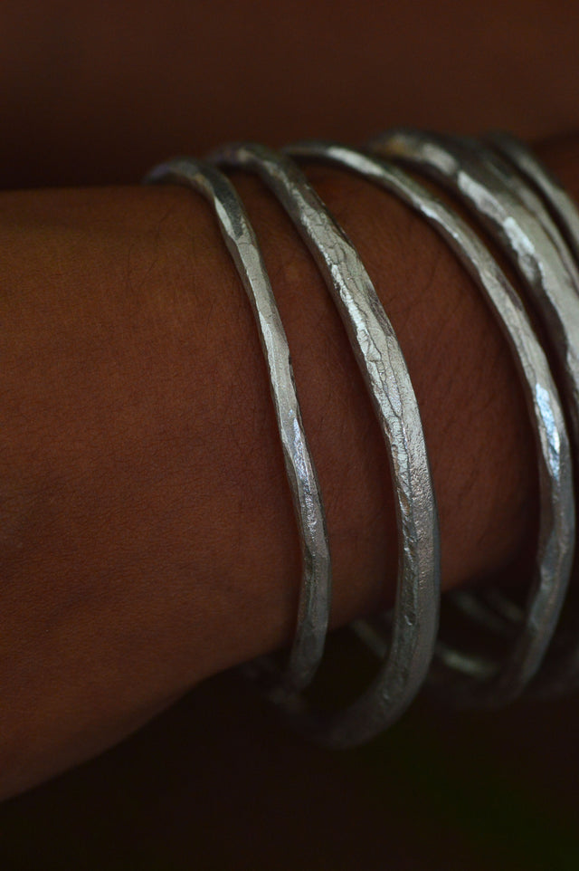 Aisha Thin Silver Bangle
