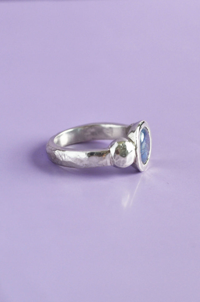 Juniper Blue Sapphire Silver Ring 826-02