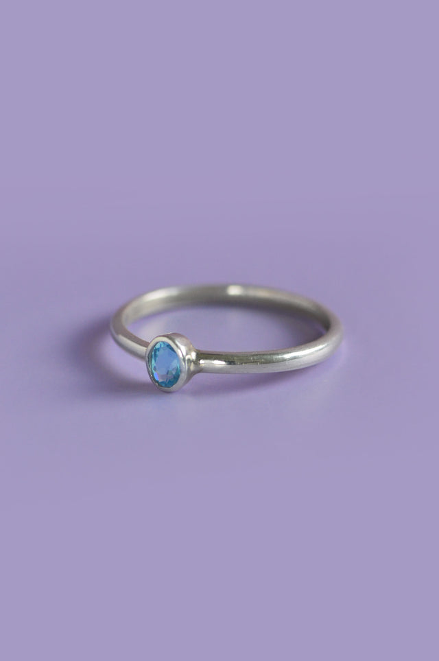 Julia Blue Topaz Silver Ring