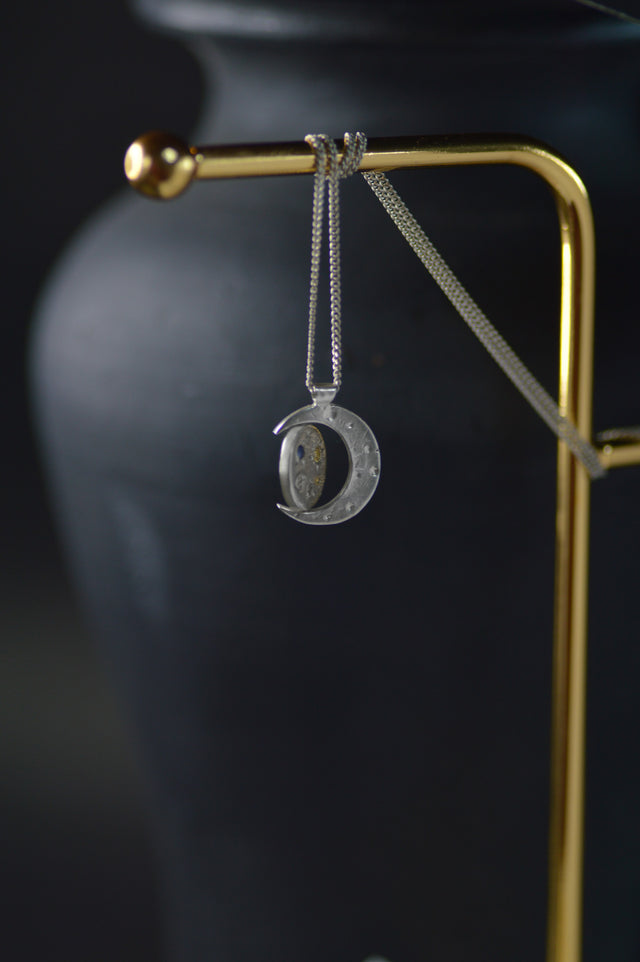Pocket Universe Sapphire Silver Pendant 1078-3