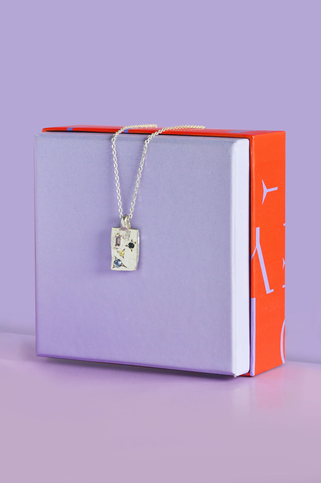Talisman Sapphire Ingot Pendant Silver 163-01