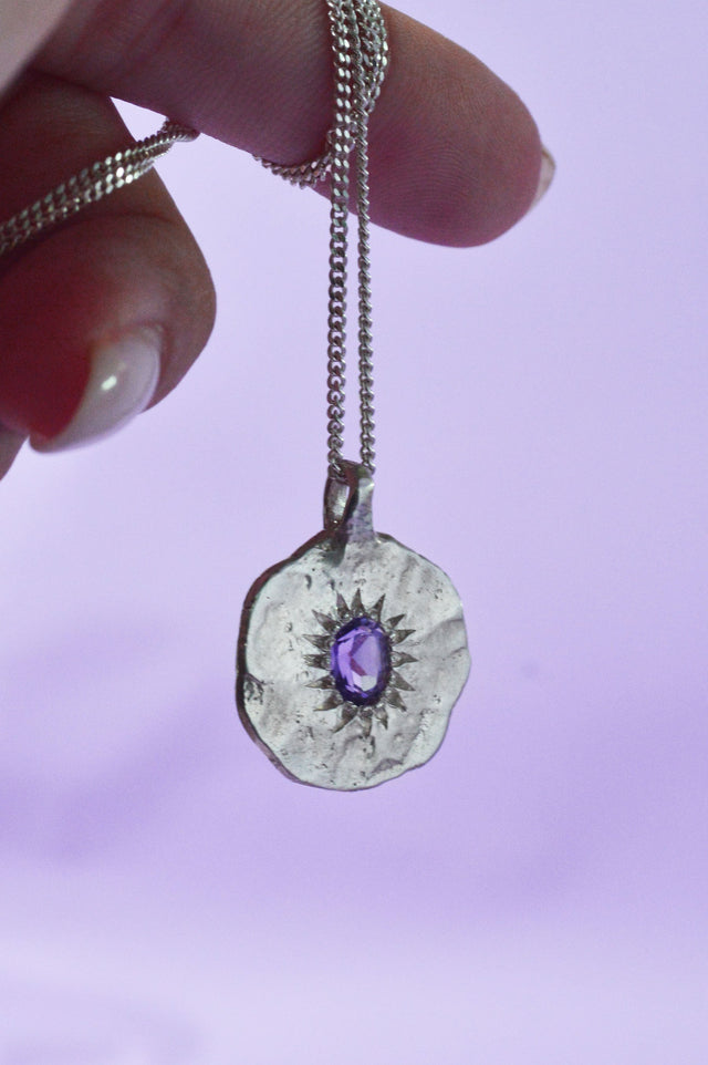 Ira Amethyst Silver Pendant