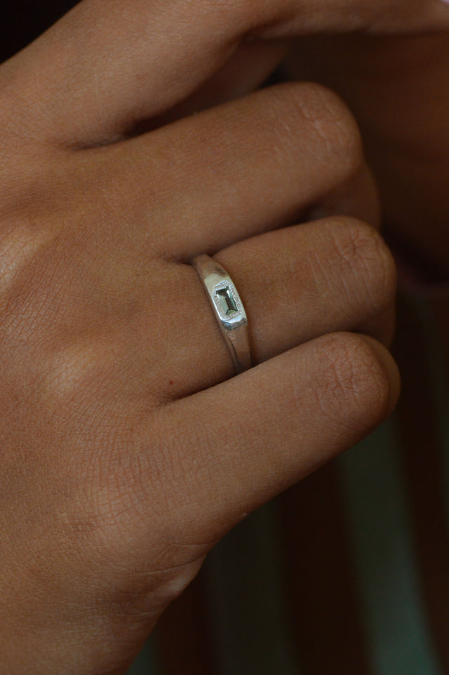 Cleo Green Tourmaline Silver Ring