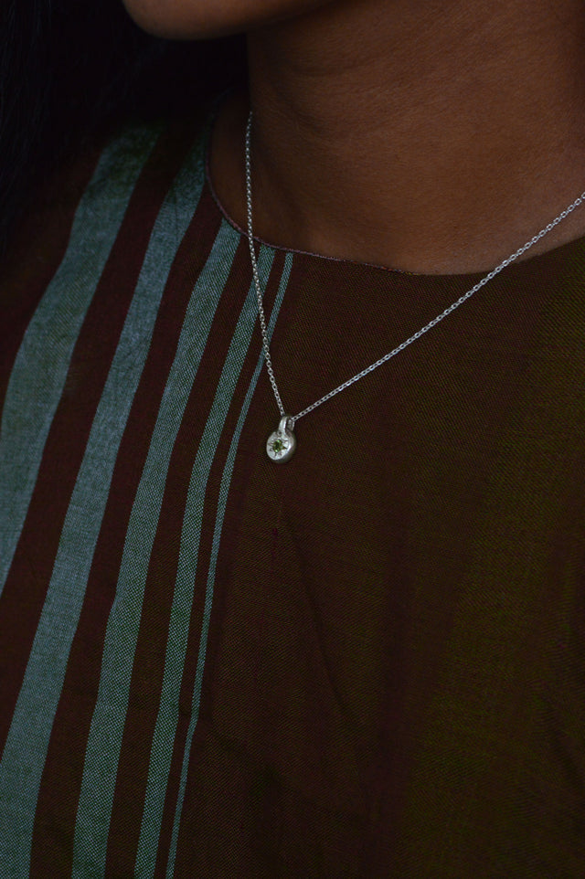 Fay Green Tourmaline Silver Pendant
