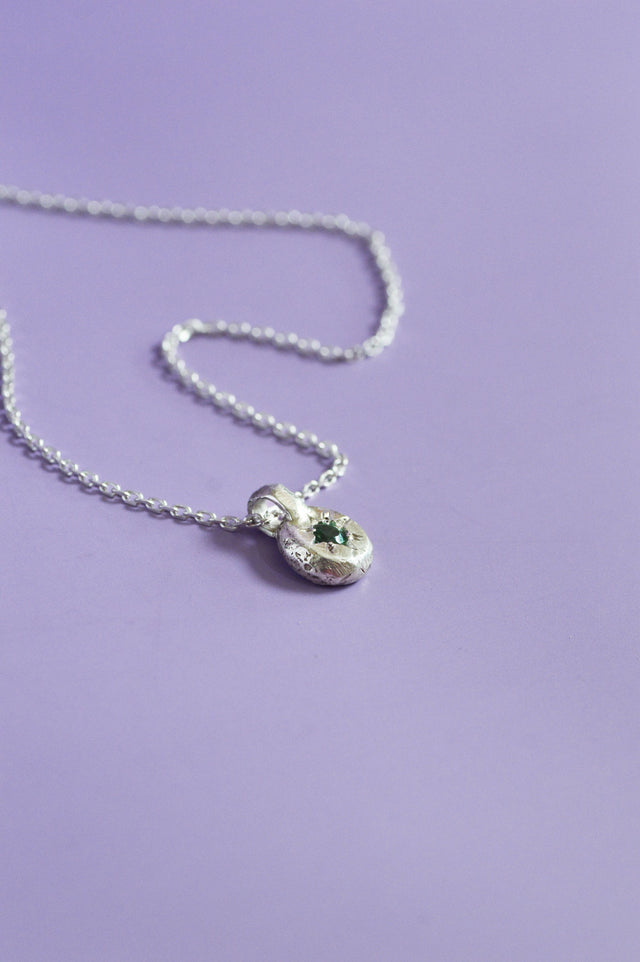 Fay Green Tourmaline Silver Pendant