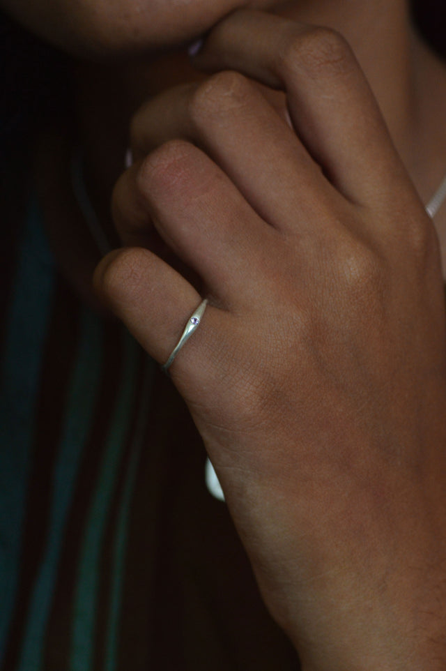 Siyum Purple Sapphire Silver Ring